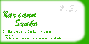 mariann sanko business card